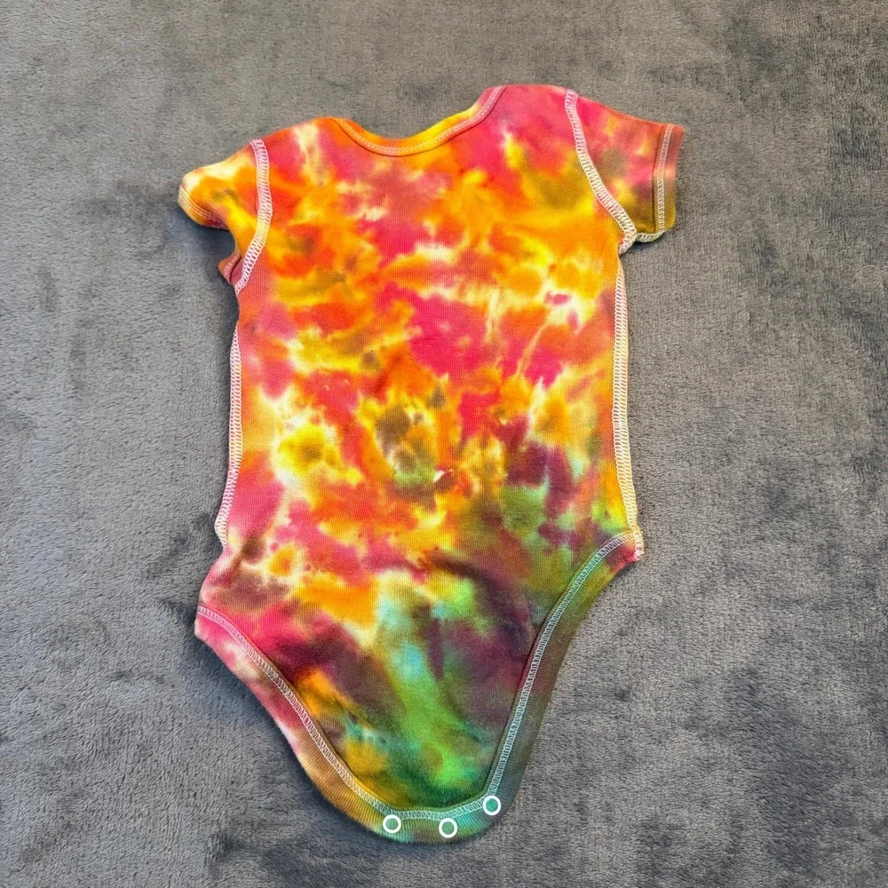 Burts Bees‎ Baby Tie Dye Bodysuit Kids 0-3 Months Multicolor Organic Cotton
